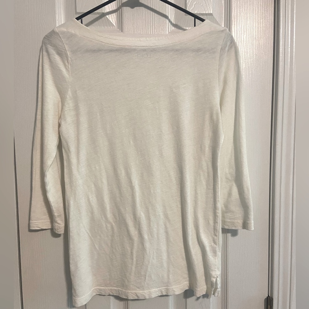 Loft 3/4 sleeve off white summer shirt. Goes great with jeans or a skirt.